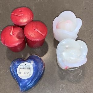 Lot of 34 Candles, 28 Rose Scented Tealights 5 Votives and 1 Floating Candle